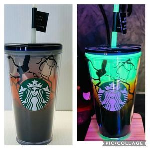 New Starbucks 2022 Fall Halloween Raven’s Perch Glow In The Dark 16oz Tumbler